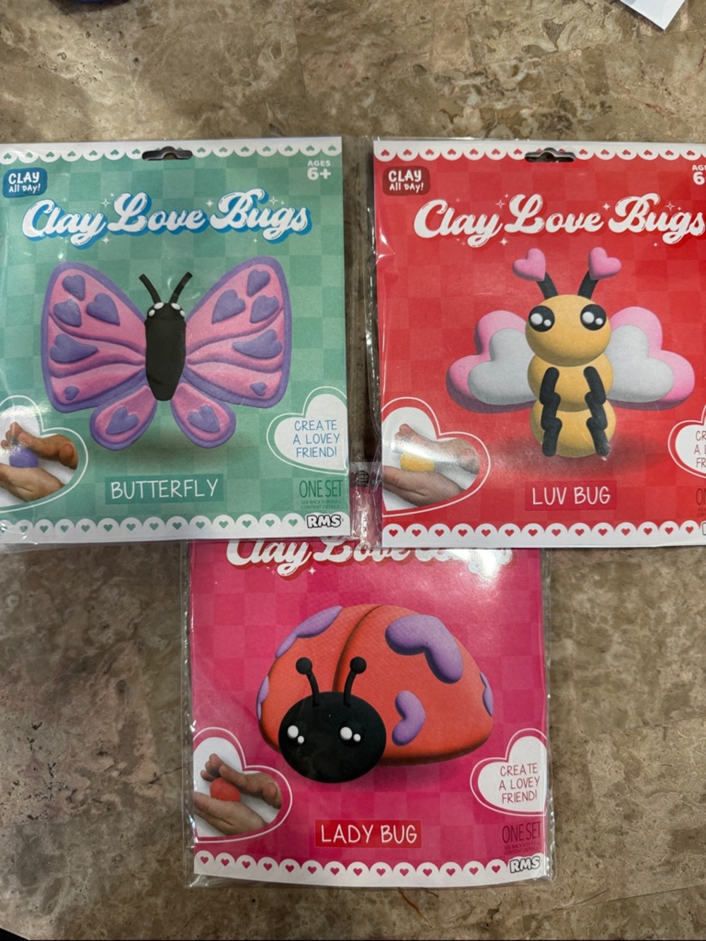 Kids Modeling Clay Set - Butterfly, Luv Bug, & Lady Bug